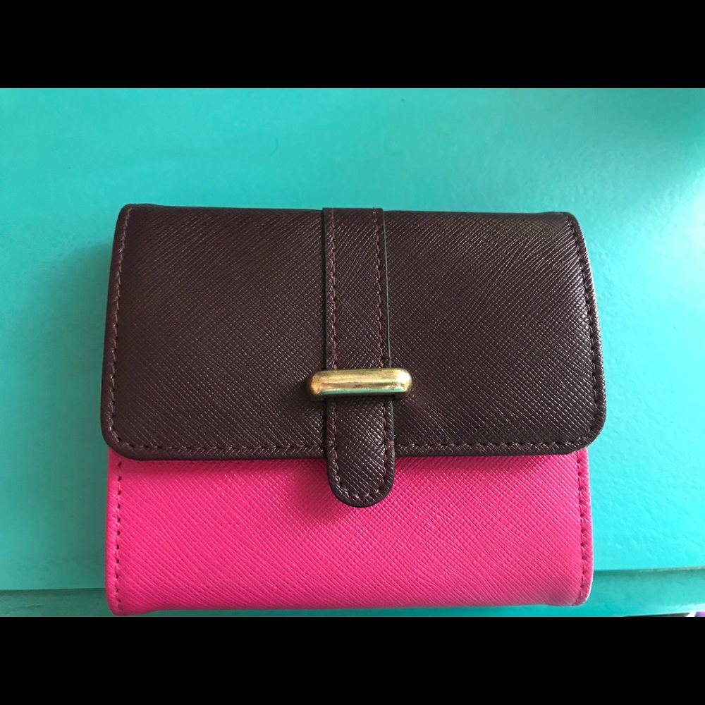 Hot pink and dark burgundy wallet